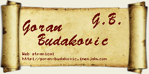 Goran Budaković vizit kartica